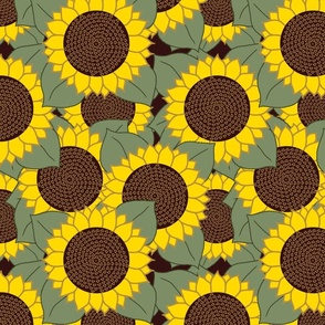 yellow sunflower coffee background large