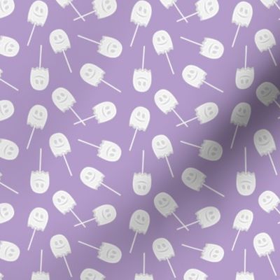 (small scale) Ghost Lollipops - Halloween Candy - Cute Ghost on purple  - LAD22