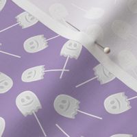 (small scale) Ghost Lollipops - Halloween Candy - Cute Ghost on purple  - LAD22