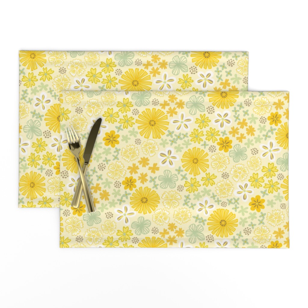 Boho Sunshine Floral in yellow XL scale by Pippa Shaw