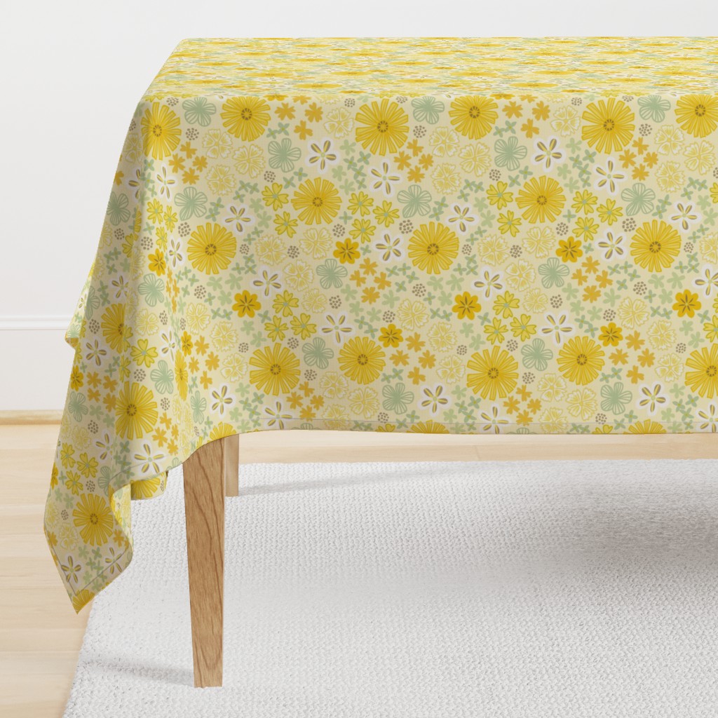 Boho Sunshine Floral in yellow XL scale by Pippa Shaw