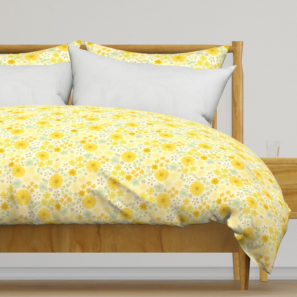 Boho Sunshine Floral in yellow XL scale by Pippa Shaw