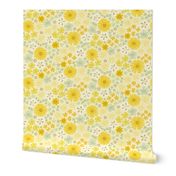 Boho Sunshine Floral in yellow XL scale by Pippa Shaw