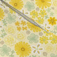 Boho Sunshine Floral in yellow XL scale by Pippa Shaw