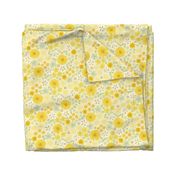 Boho Sunshine Floral in yellow XL scale by Pippa Shaw