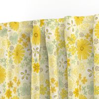 Boho Sunshine Floral in yellow XL scale by Pippa Shaw