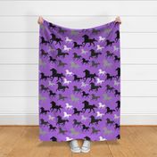 Running horses in pinky purple (large scale)