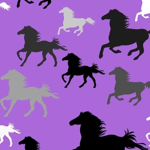 Running horses in pinky purple (large scale)