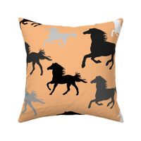 Running horses in peach (large scale)