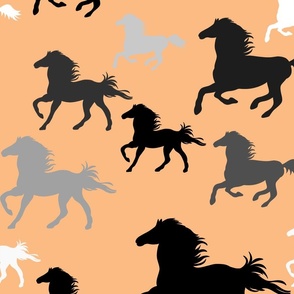 Running horses in peach (large scale)