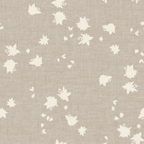 Small Floral Dove Grey Linen