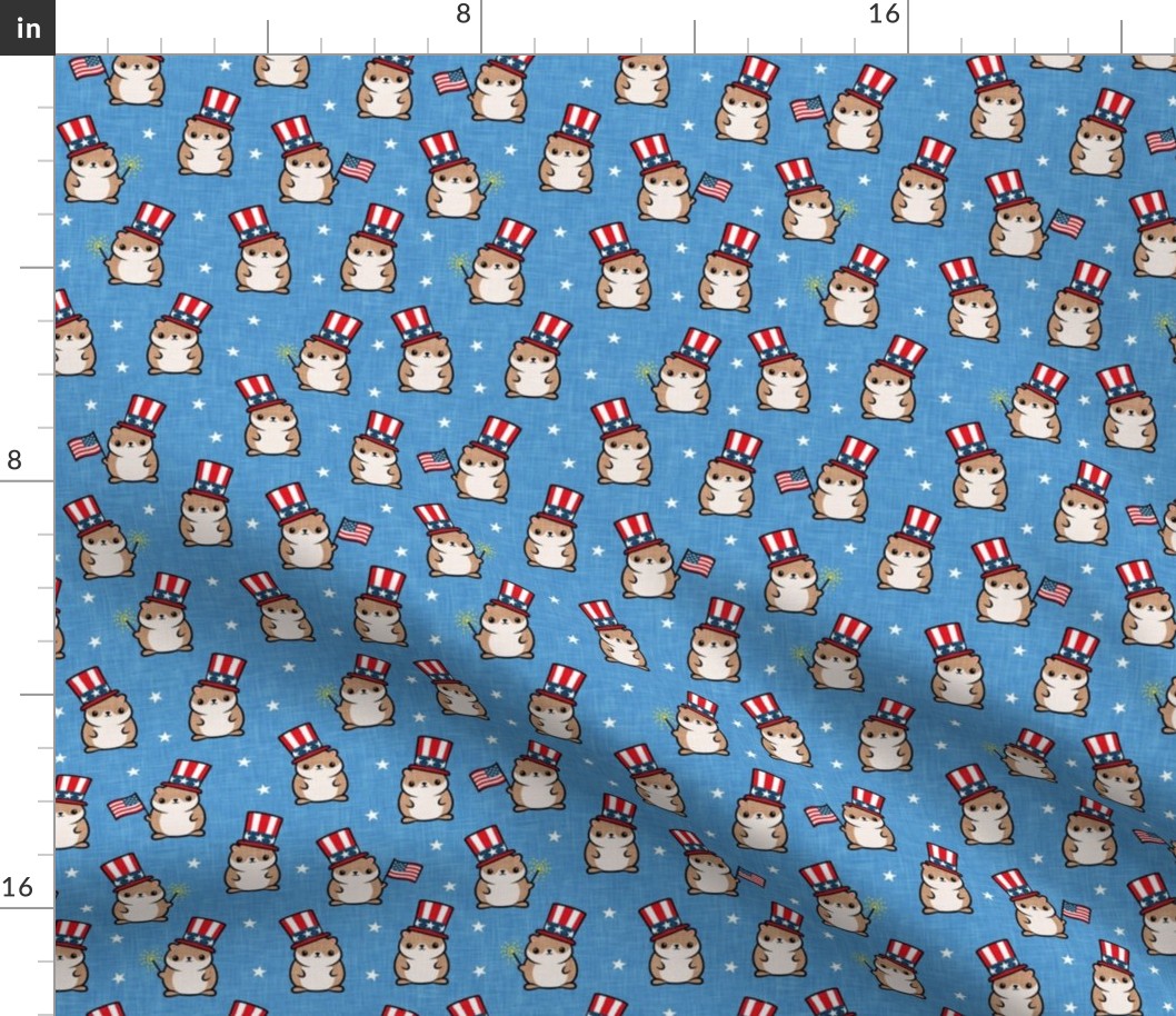 Patriotic Hamsters -  blue - LAD22