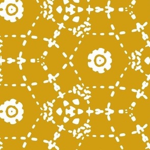 Boheme - Bohemian Geometric Goldenrod Yellow White Large Scale