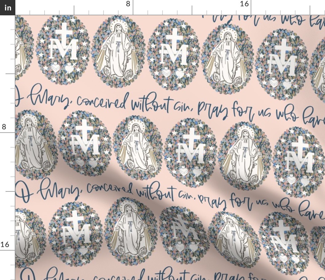 Miraculous medal fabric