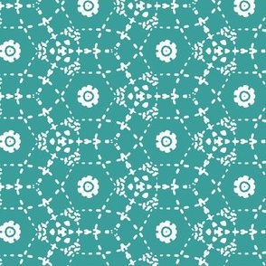 Boheme - Bohemian Geometric Teal White Regular Scale