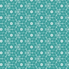 Boheme - Bohemian Geometric Teal White Small Scale