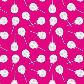 skull lollipops - dark pink - LAD22