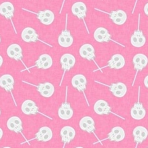 (smalls scale) skull lollipops - pink - LAD22