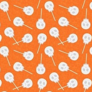 (small scale) skull lollipops - orange- LAD22