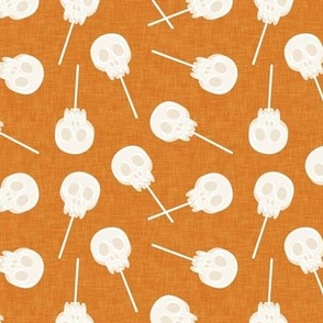 skull lollipops - vintage orange - LAD22