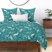 Woodland Wonderland teal large scale