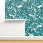 Woodland Wonderland teal large scale