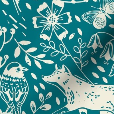 Woodland Wonderland teal large scale