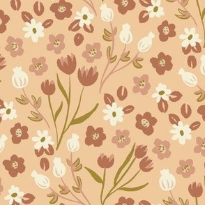 Little Flowers Cream Pastel and Nude