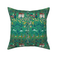 Folk Art in Emerald Green