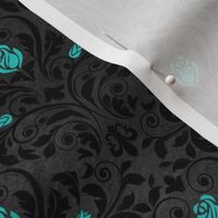 gothic teal rose grey