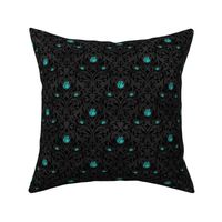 gothic teal rose grey