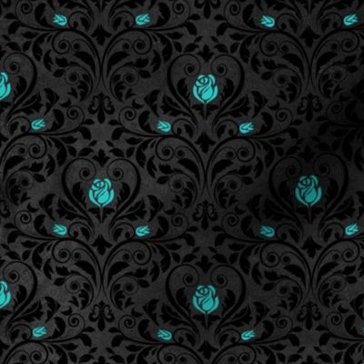 gothic teal rose grey