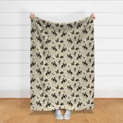 Cowboys and Cacti - faded - large - cream and black