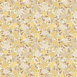 boho messy florals - yellows - small