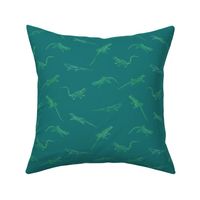 Ombre Lizards on Teal - Angelina Maria Designs