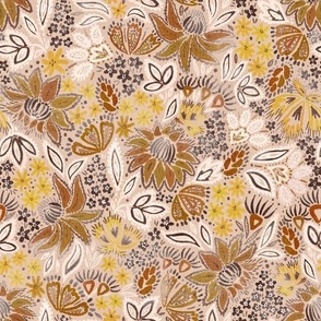 Boho Fall Aussie Blooms (beige) medium 
