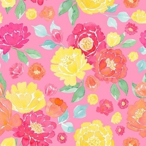 Summer Floral on Pink - Angelina Maria Designs 