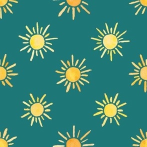 Summer Sunshine on Teal - Angelina Maria Designs