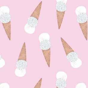 ice cream double scoop on pink