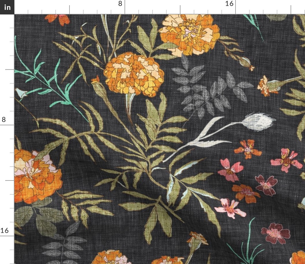 Marigold Love (charcoal/orange) JUMBO