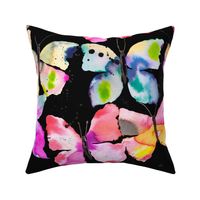 Butterflies watercolor gradation Multicolor Rainbow Jumbo Black