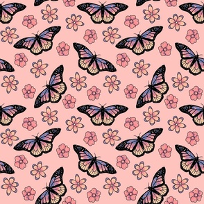 Monarch Butterfly Pink