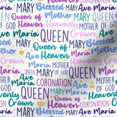 Mary’s Coronation Words Catholic Fabric