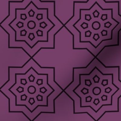 Geometric Pattern: Mahsa: Aubergine Dark