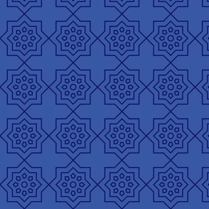 Geometric Pattern: Mahsa: Azure Dark