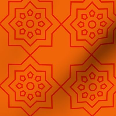 Geometric Pattern: Mahsa: Tangerine Dark