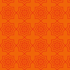 Geometric Pattern: Mahsa: Tangerine Dark