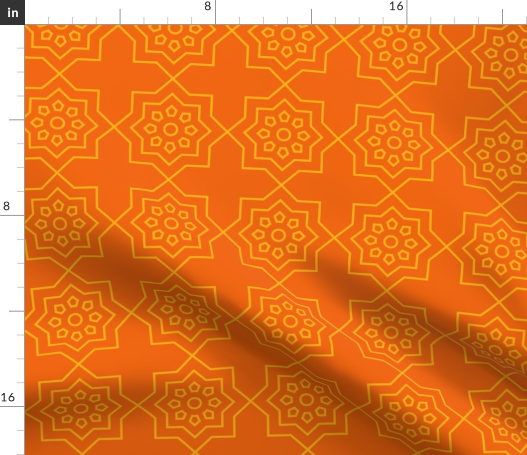 Geometric Pattern: Mahsa: Tangerine Light