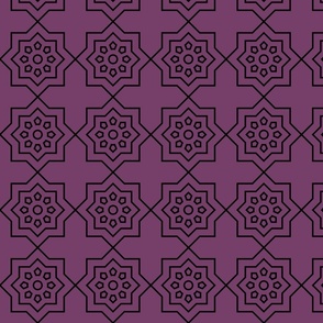 Geometric Pattern: Mahsa: Aubergine Black