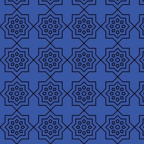 Geometric Pattern: Mahsa: Azure Black